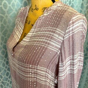 NEW! JLO Popover Blouse with Glittery Sequins Size XS